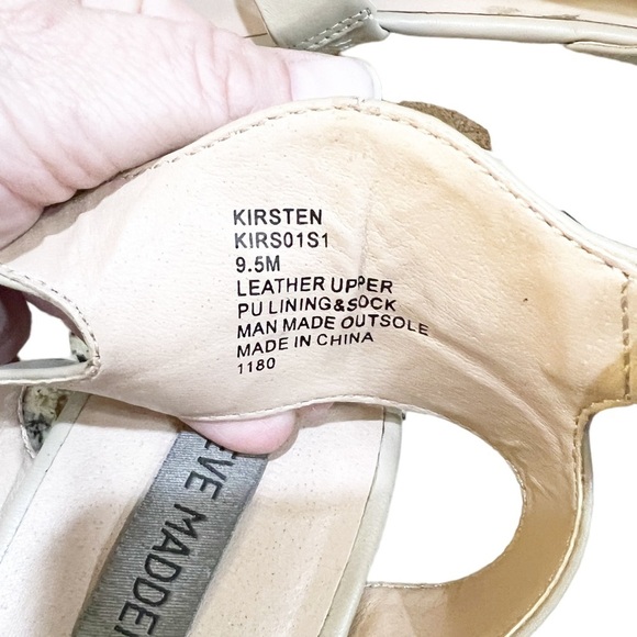 Steve Madden Kirsten Platform Sandals Womens Size 9.5 Beige Cork Y2K Saw Tooth - Picture 9 of 9